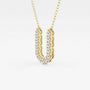 Yellow gold U pendant necklace with lab grown diamonds on a chain, Delux Jewelry