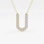 Gold pendant necklace with U-shaped lab grown diamonds from Delux Jewelry