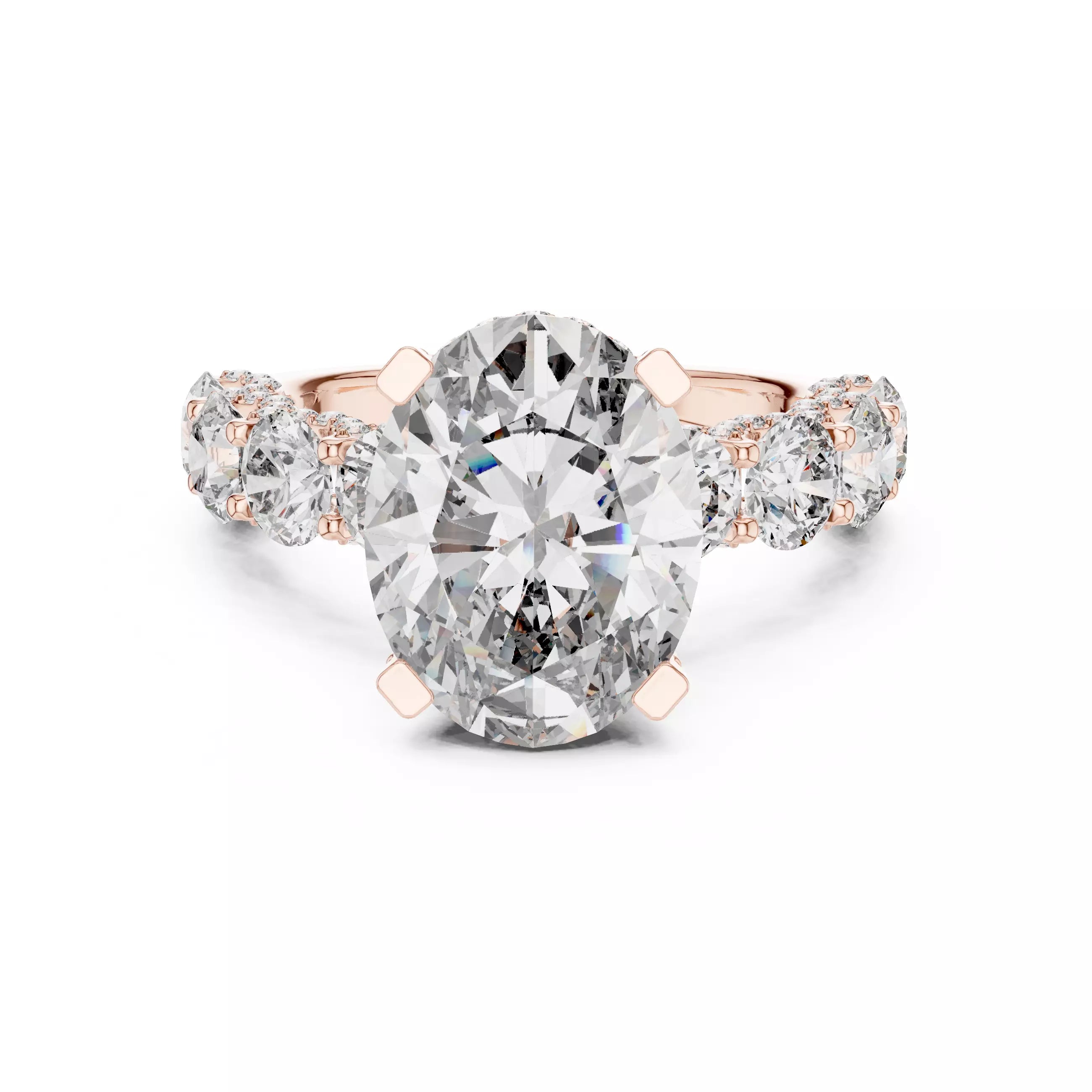 Oval Diamond Halo Engagement Ring