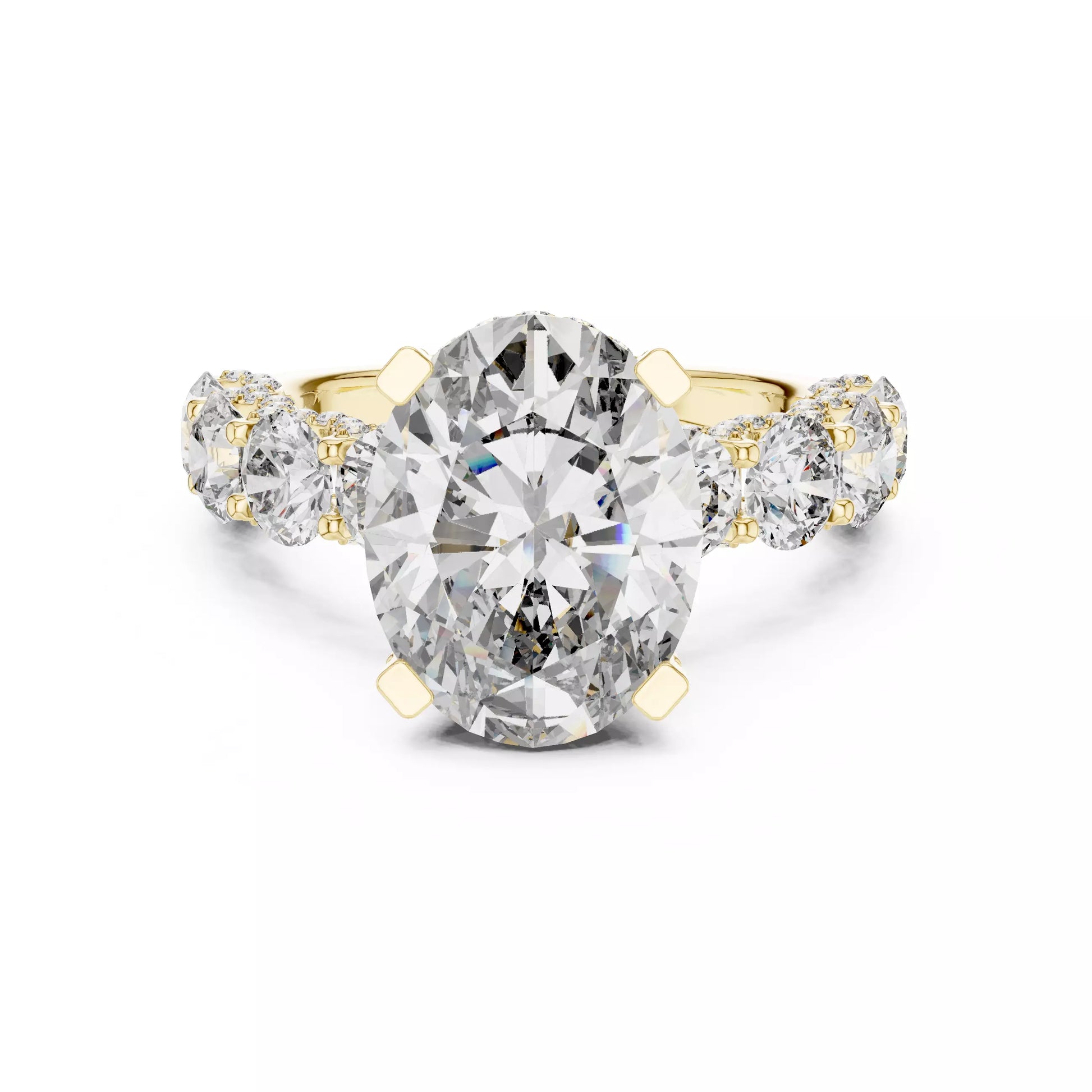Oval Diamond Halo Engagement Ring