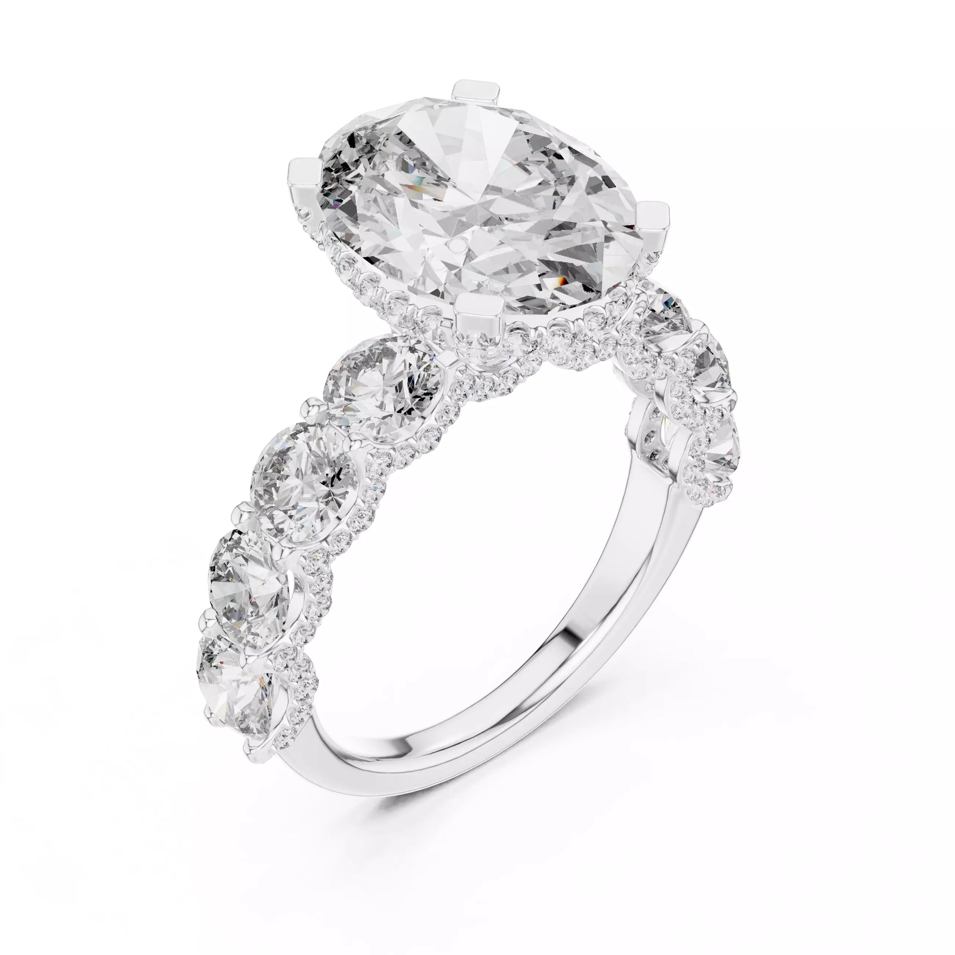 Oval Diamond Halo Engagement Ring