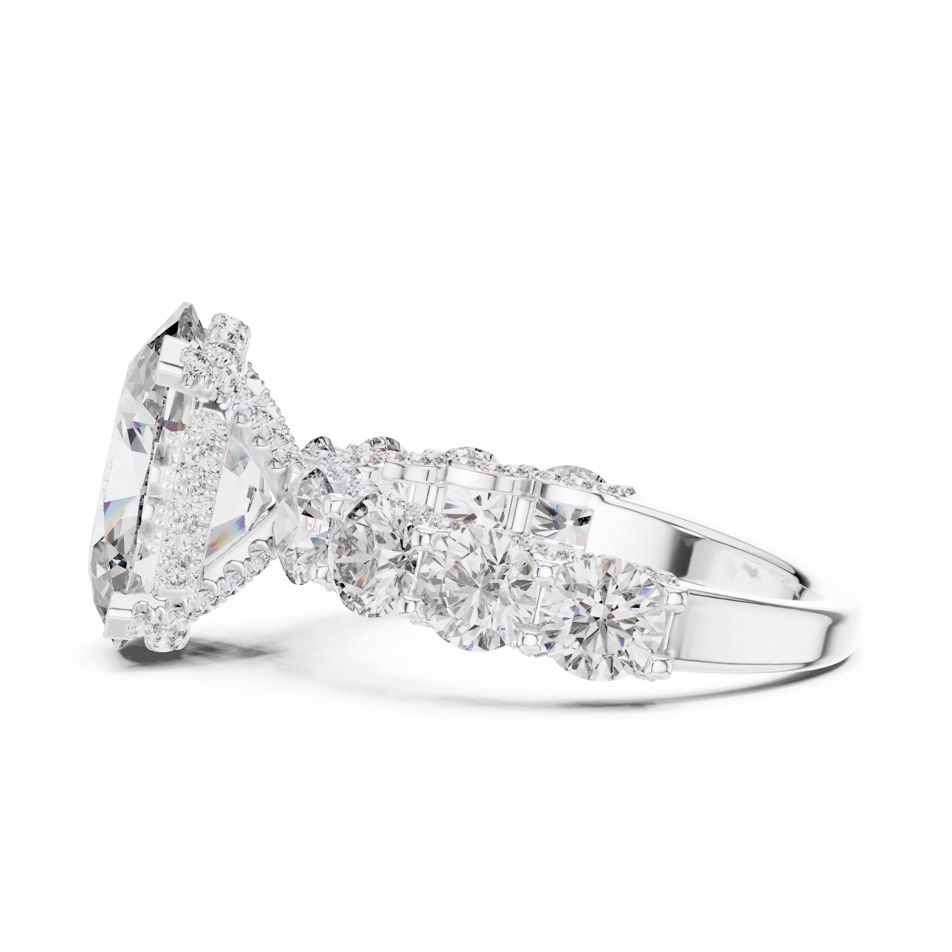 Oval Diamond Halo Engagement Ring