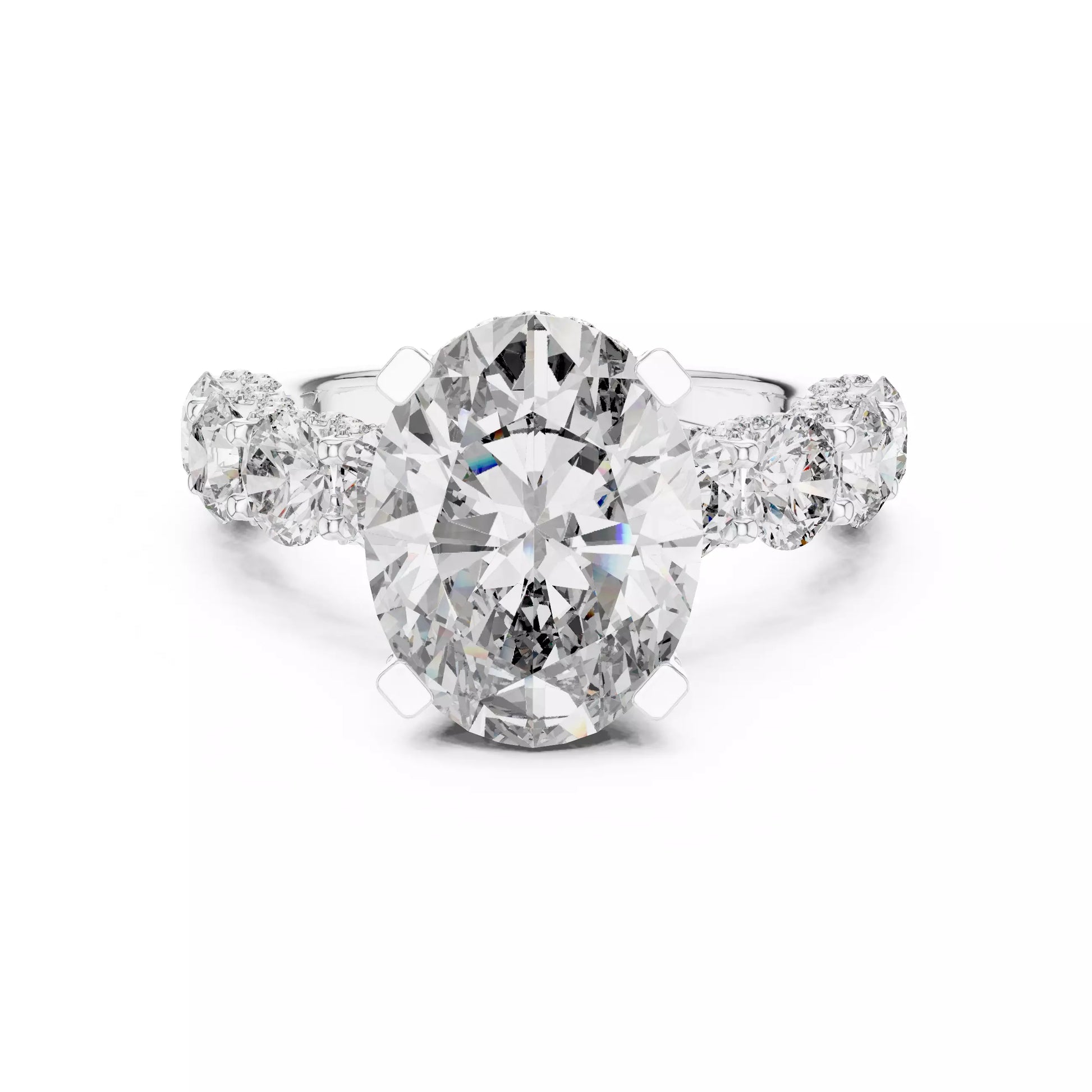 Oval Diamond Halo Engagement Ring