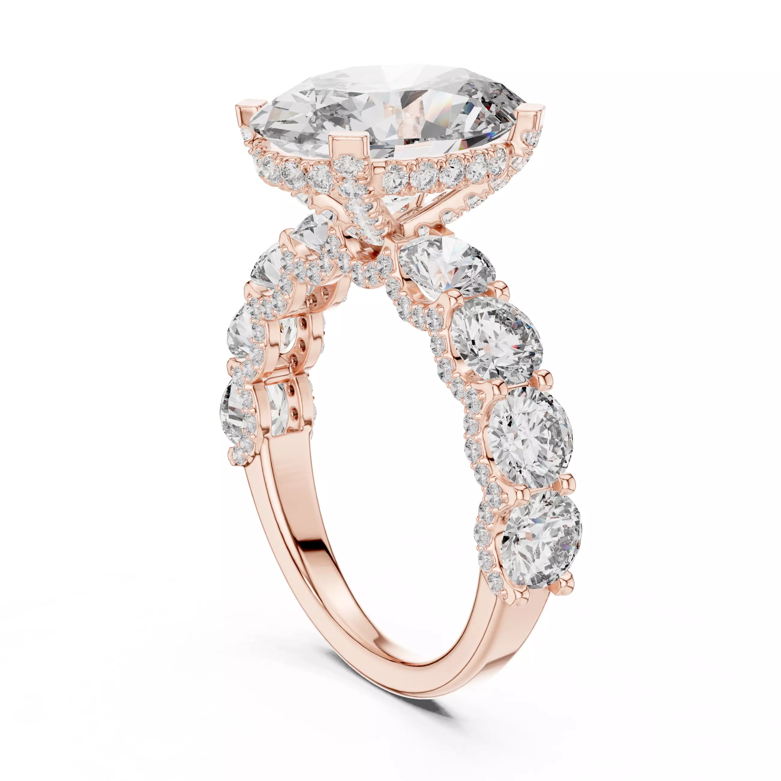 Oval Diamond Halo Engagement Ring