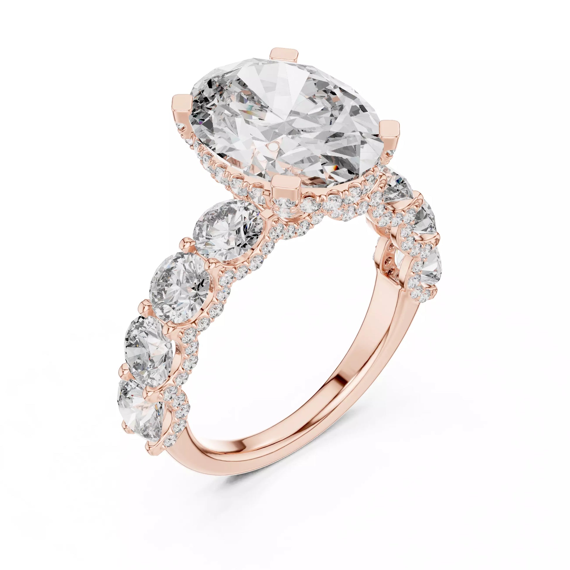 Oval Diamond Halo Engagement Ring