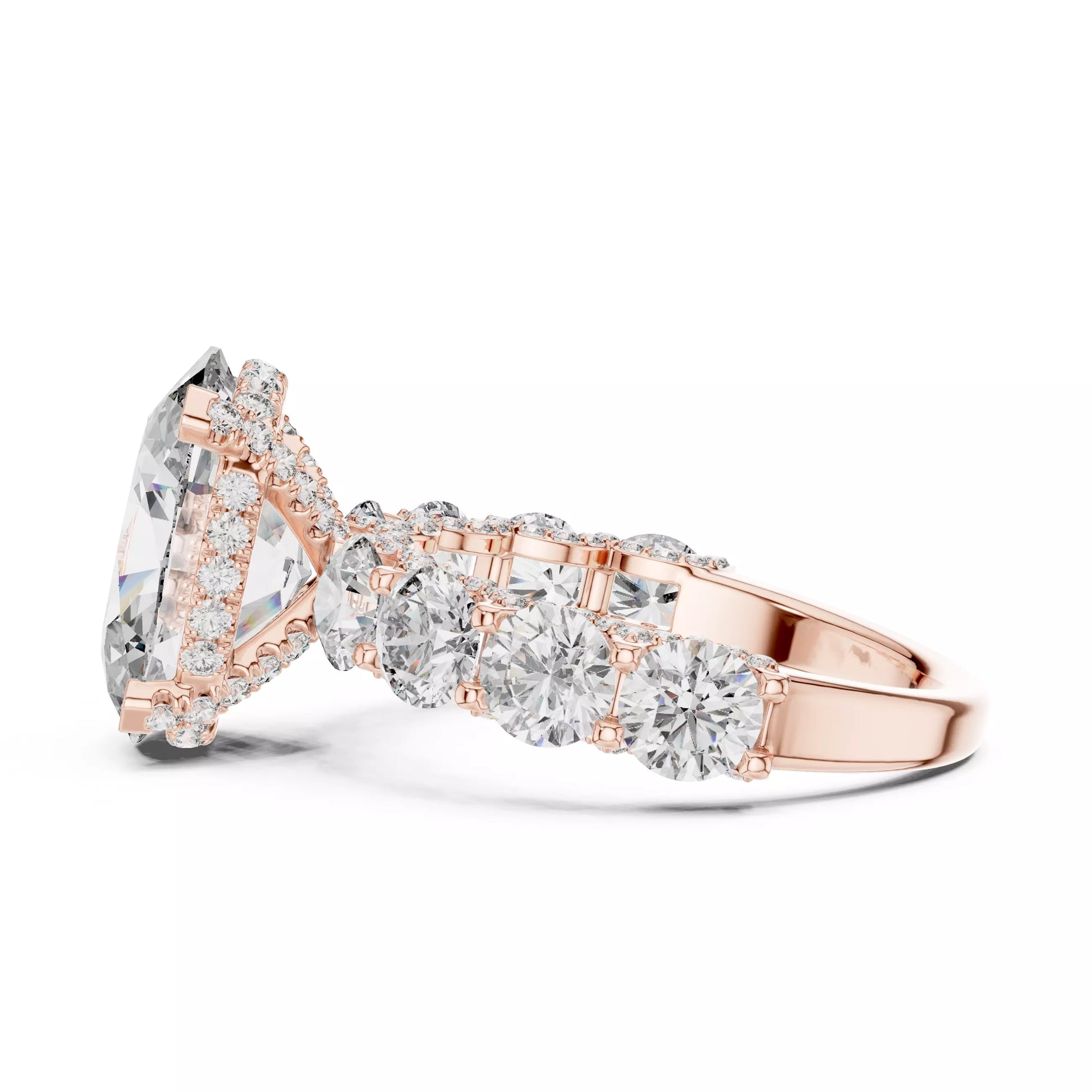 Oval Diamond Halo Engagement Ring