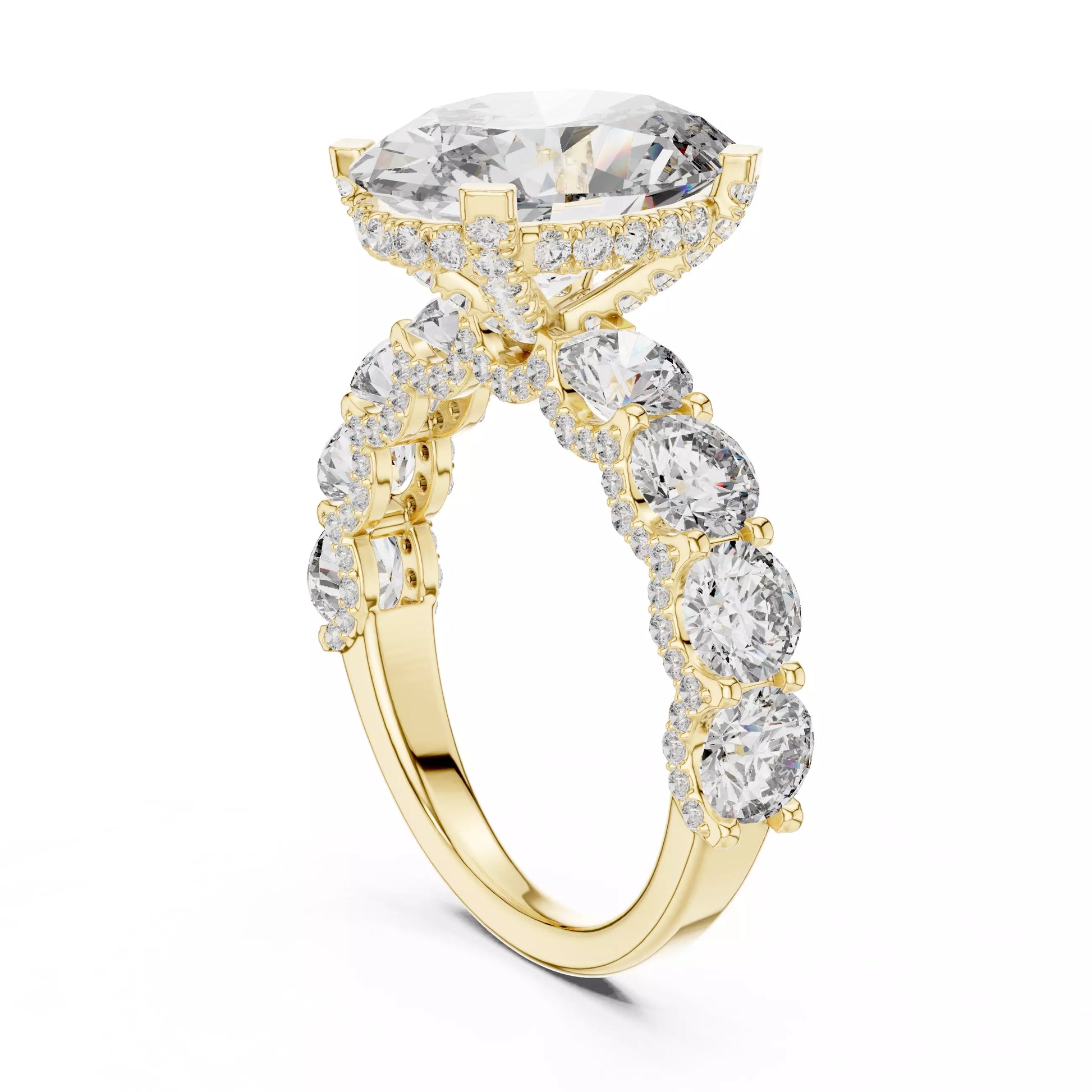 Oval Diamond Halo Engagement Ring