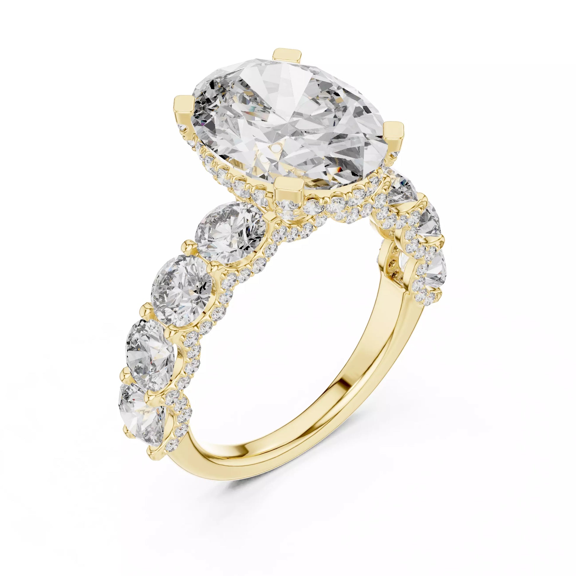 Oval Diamond Halo Engagement Ring