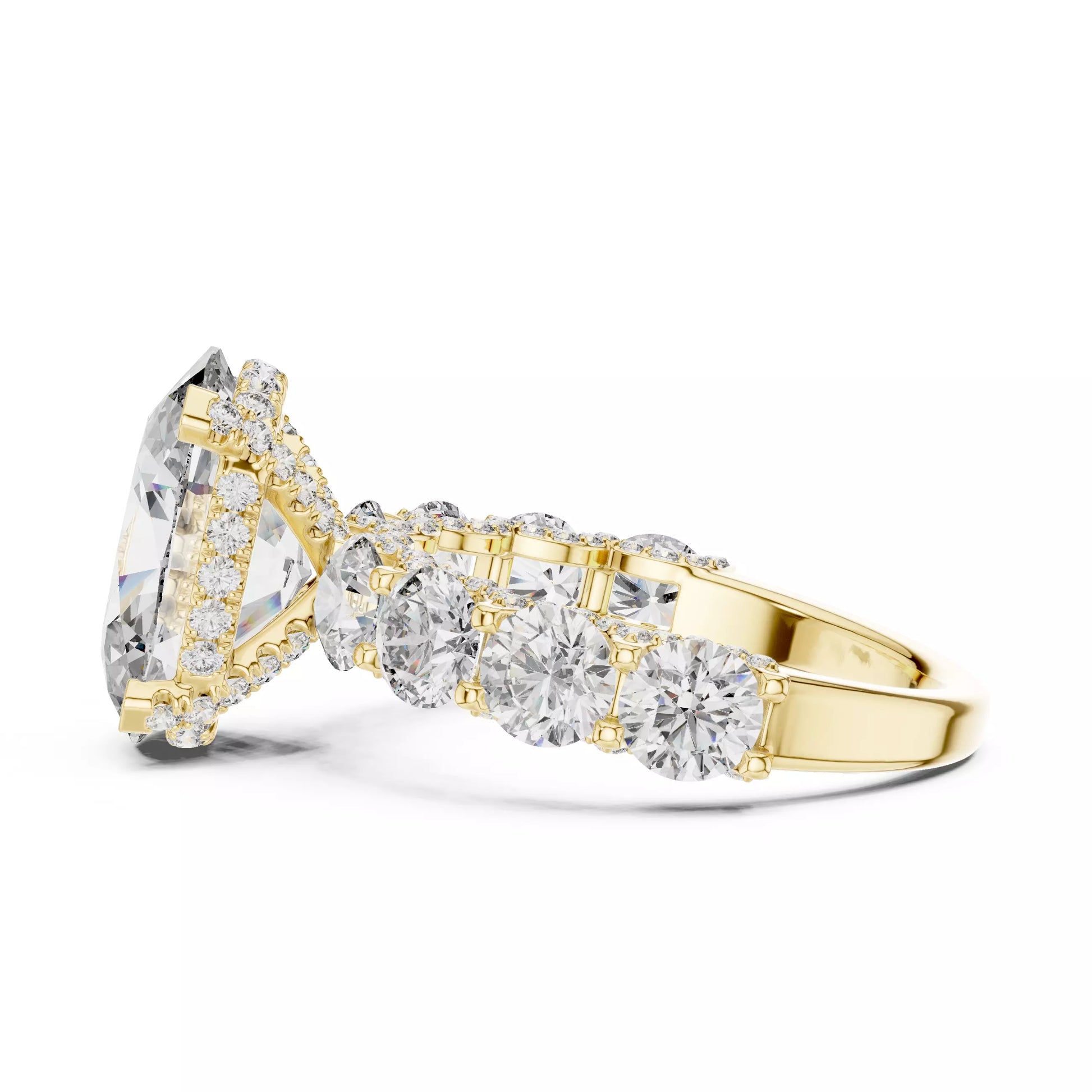 Oval Diamond Halo Engagement Ring