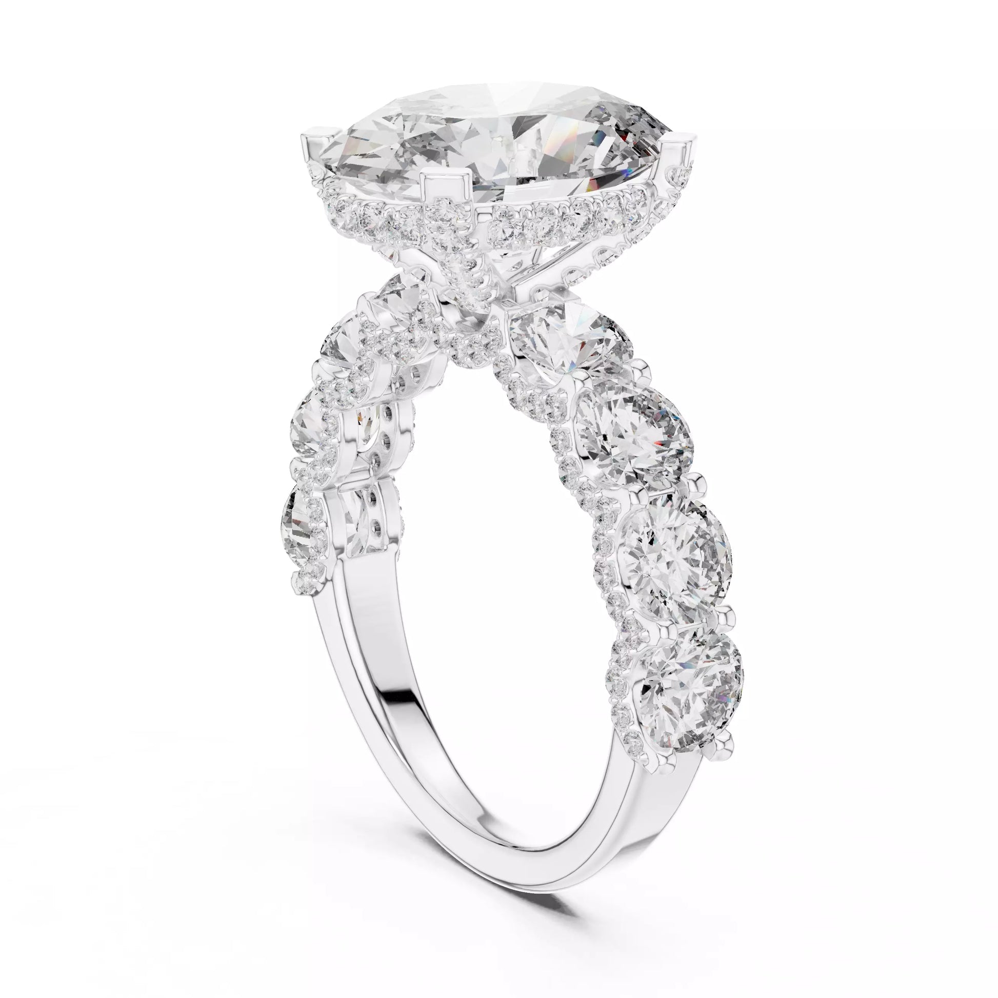 Oval Diamond Halo Engagement Ring