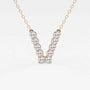 Rose gold necklace with V-shaped lab grown diamond pendant, Delux Jewelry fine jewelry