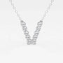 V-shaped white gold pendant necklace with lab grown diamonds by Delux Jewelry