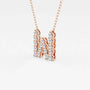 Rose gold necklace with lab grown diamond initial pendant from Delux Jewelry