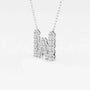 White gold necklace with lab grown diamond initial pendant on delicate chain, Delux Jewelry