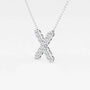 White gold X pendant necklace with lab grown diamonds from Delux Jewelry