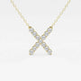 X pendant necklace in yellow gold with lab grown diamonds by Delux Jewelry