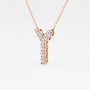 Rose gold necklace with letter Y pendant set with lab grown diamonds, Delux Jewelry