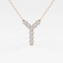 Rose gold Y pendant necklace with lab grown diamonds on a delicate chain, Delux Jewelry