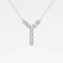 White gold Y-shaped pendant necklace with lab grown diamonds on fine chain, Delux Jewelry