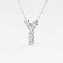 Lab grown diamond Y pendant in white gold on chain, Delux Jewelry fine necklace