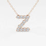 Rose gold lab diamond Z pendant necklace on fine chain by Delux Jewelry