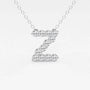 Lab grown diamond Z pendant necklace in white gold on Delux Jewelry fine jewelry chain