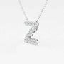 Lab grown diamond Z pendant necklace in white gold, Delux Jewelry fine jewelry collection
