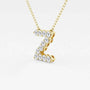 Yellow gold letter Z pendant necklace with lab grown diamonds from Delux Jewelry