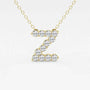 Yellow gold necklace with lab grown diamond Z letter pendant from Delux Jewelry