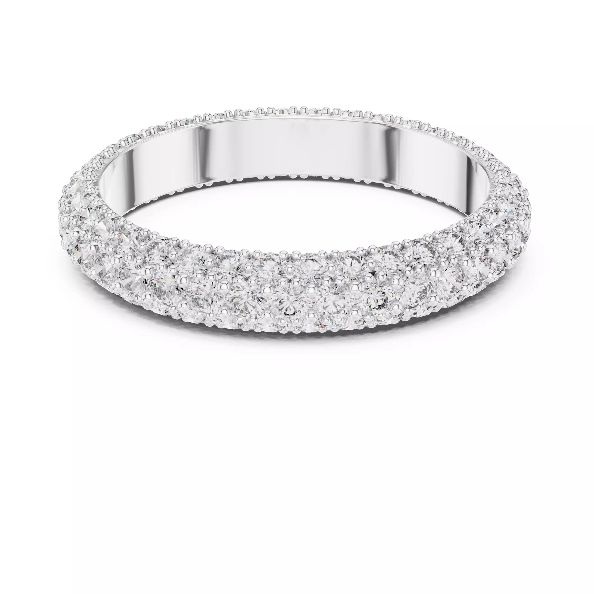 Triple Row Round Diamond Eternity Band