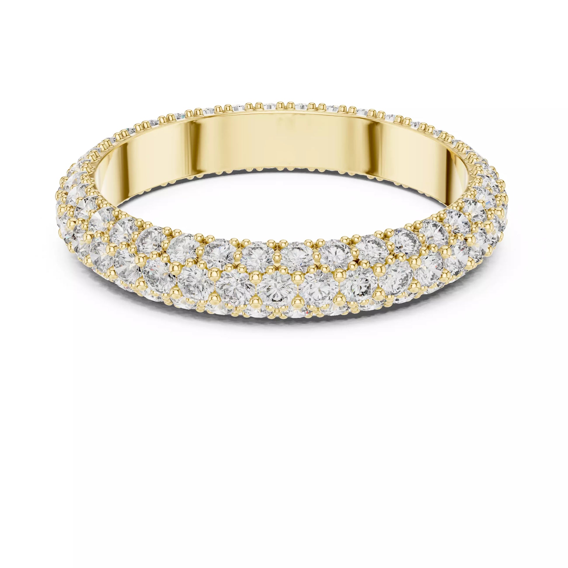 Triple Row Round Diamond Eternity Band