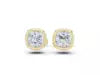 Cushion Bezel Stud Earrings