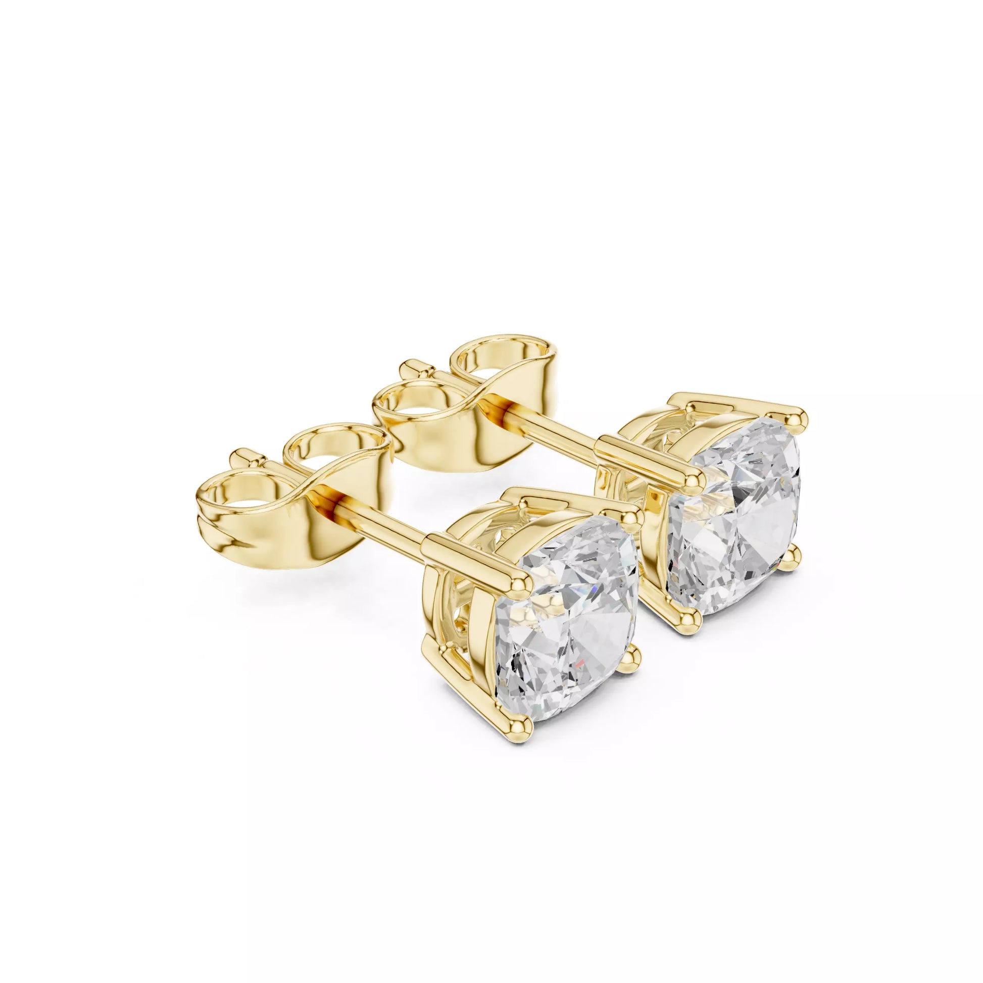 Solitaire Cushion Cut Diamond Stud Earring