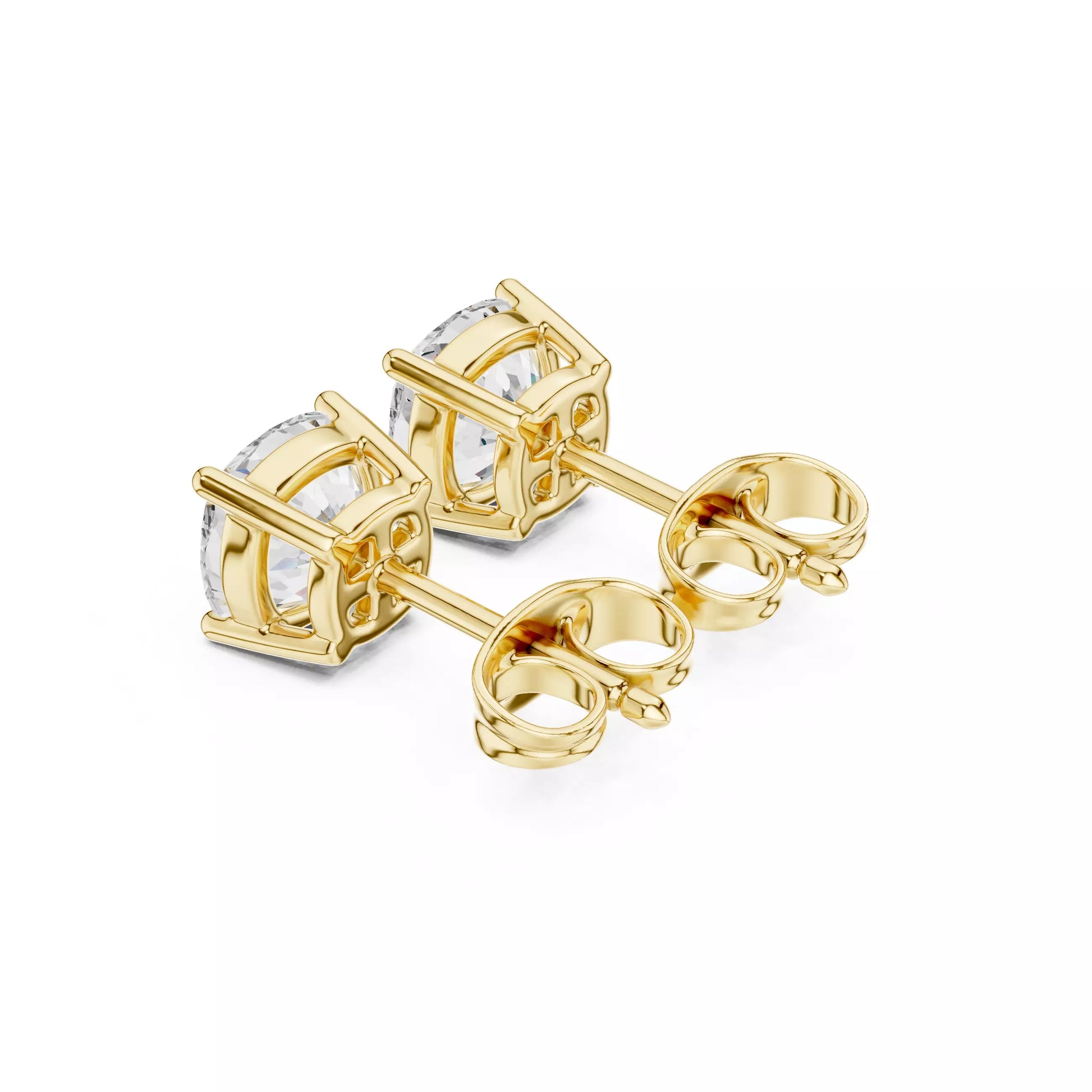 Solitaire Cushion Cut Diamond Stud Earring