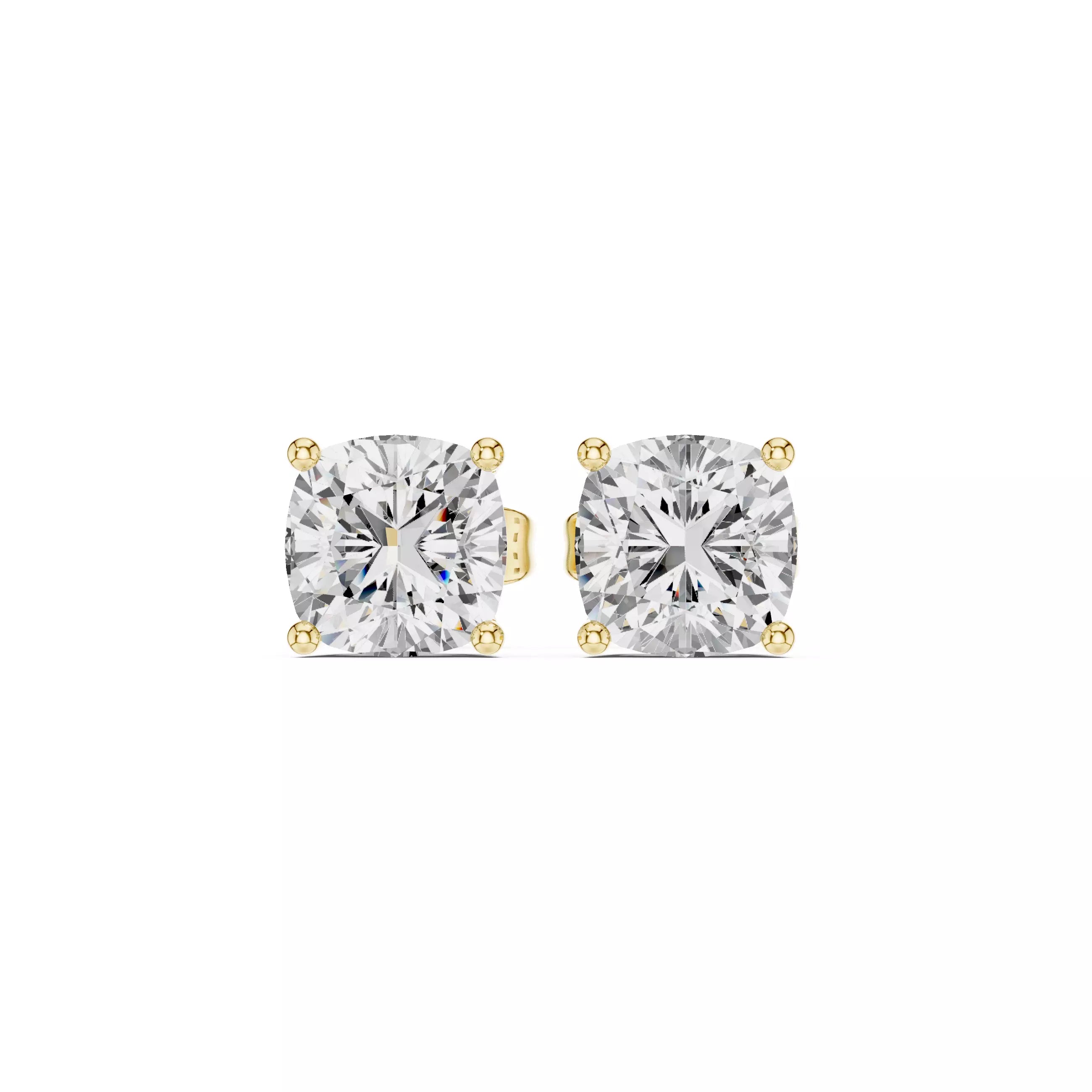 Solitaire Cushion Cut Diamond Stud Earring