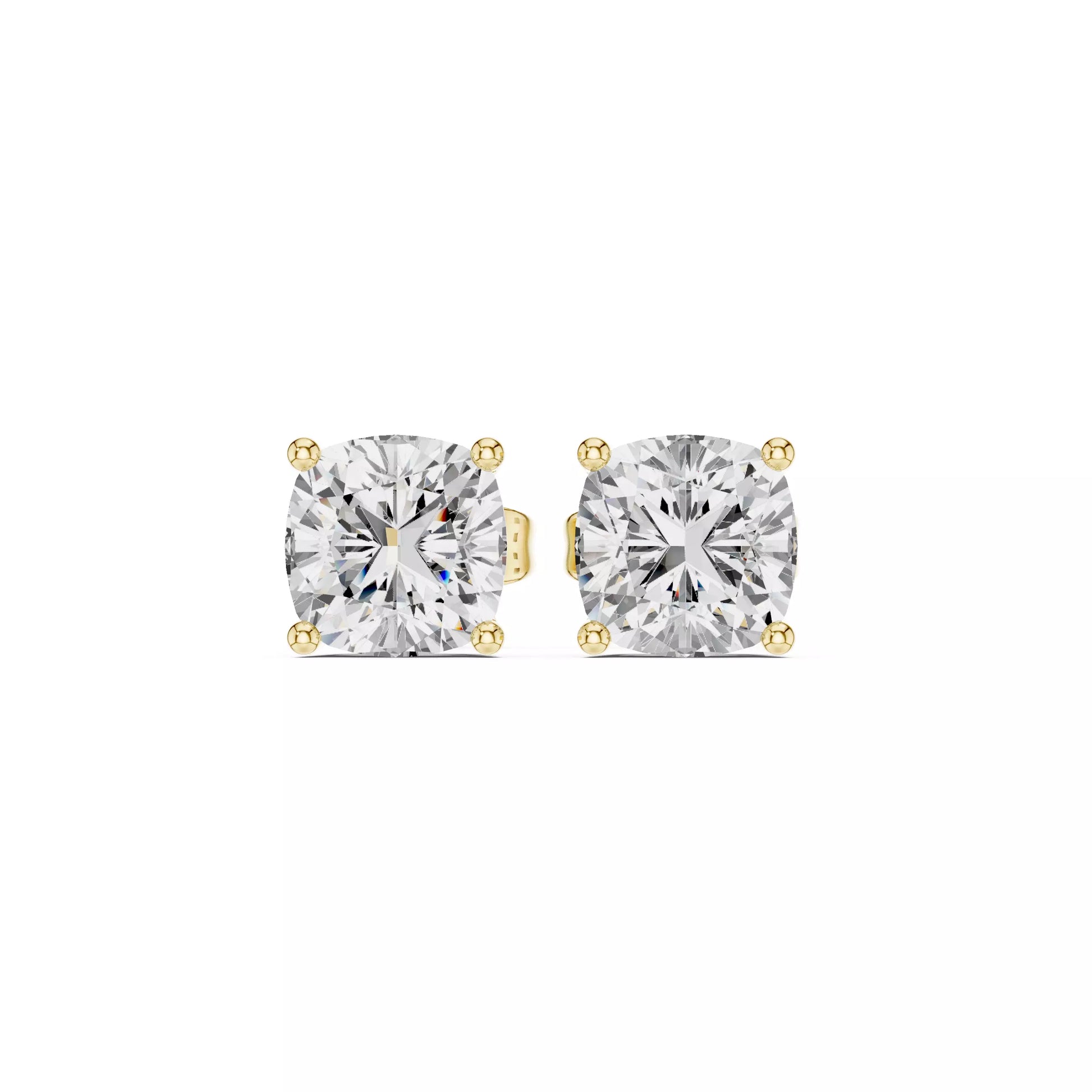 Solitaire Cushion Cut Diamond Stud Earring