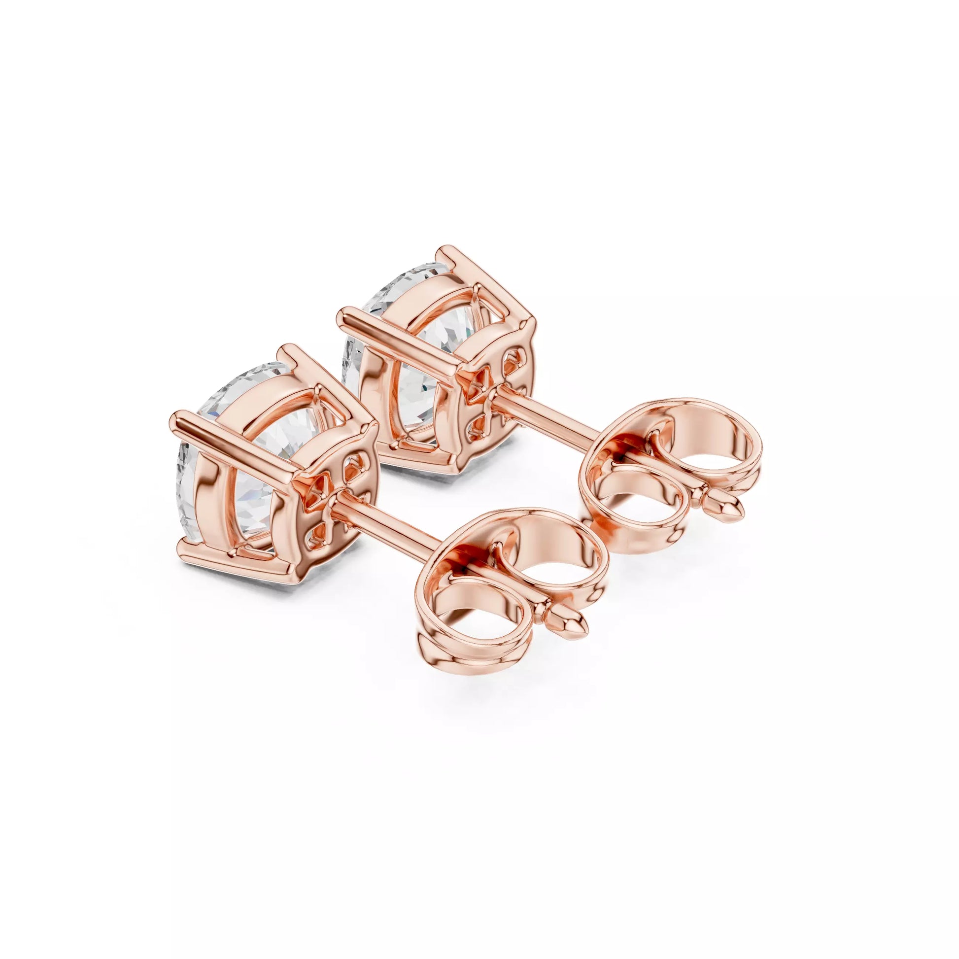 Solitaire Cushion Cut Diamond Stud Earring