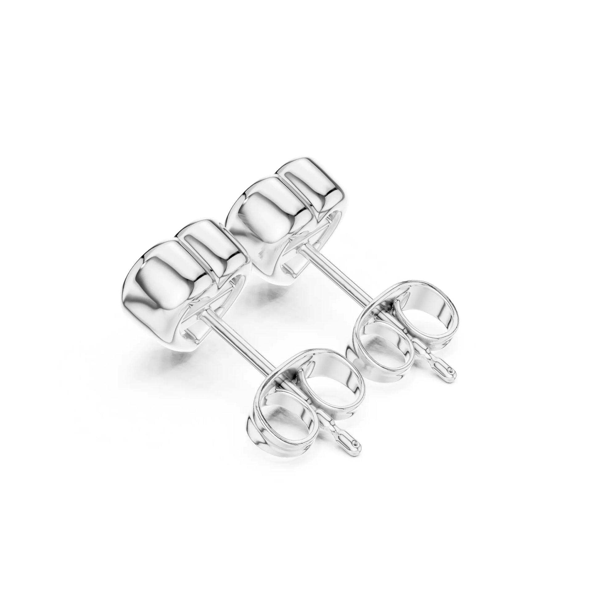 Bezel-Set Heart Diamond Stud Earrings