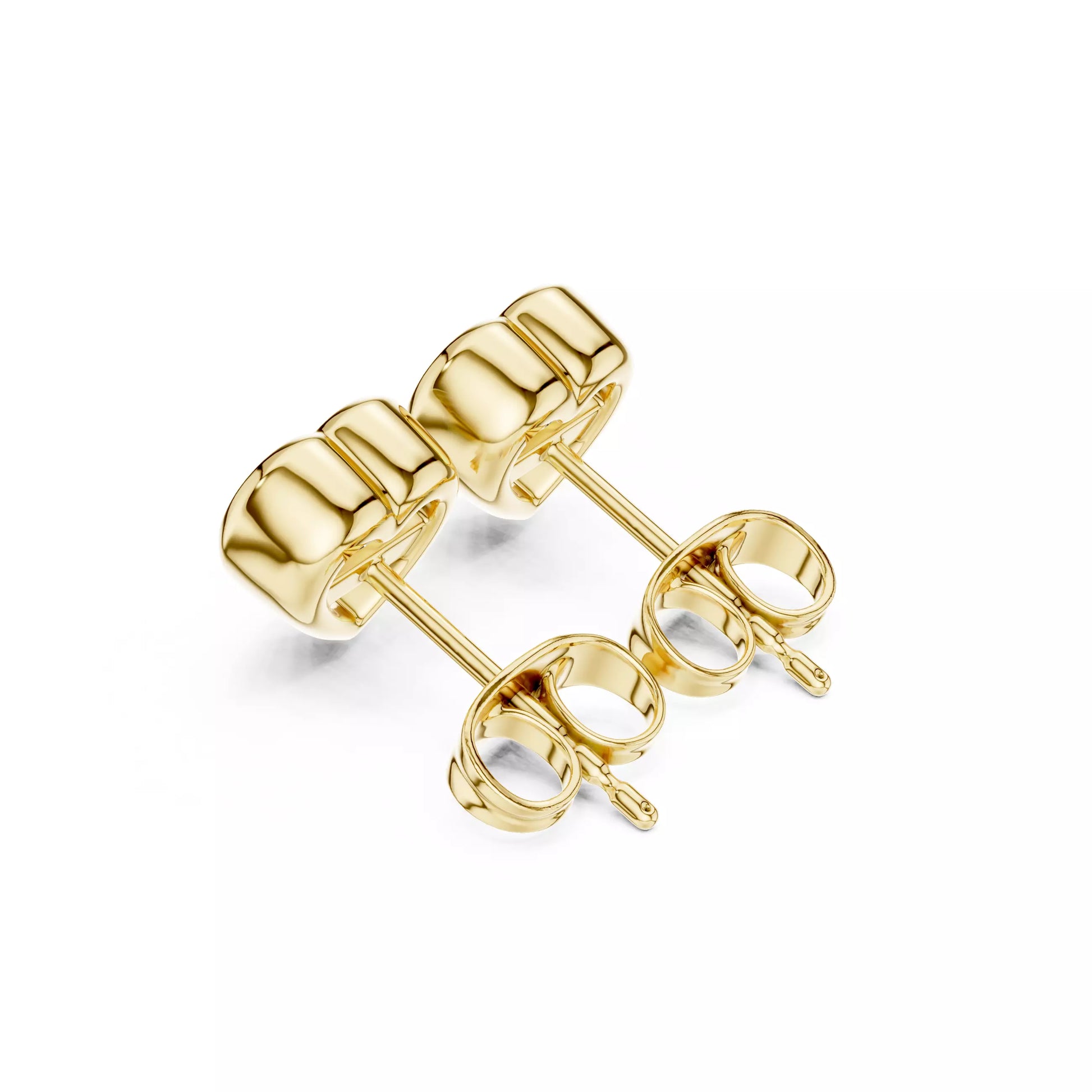 Bezel-Set Heart Diamond Stud Earrings