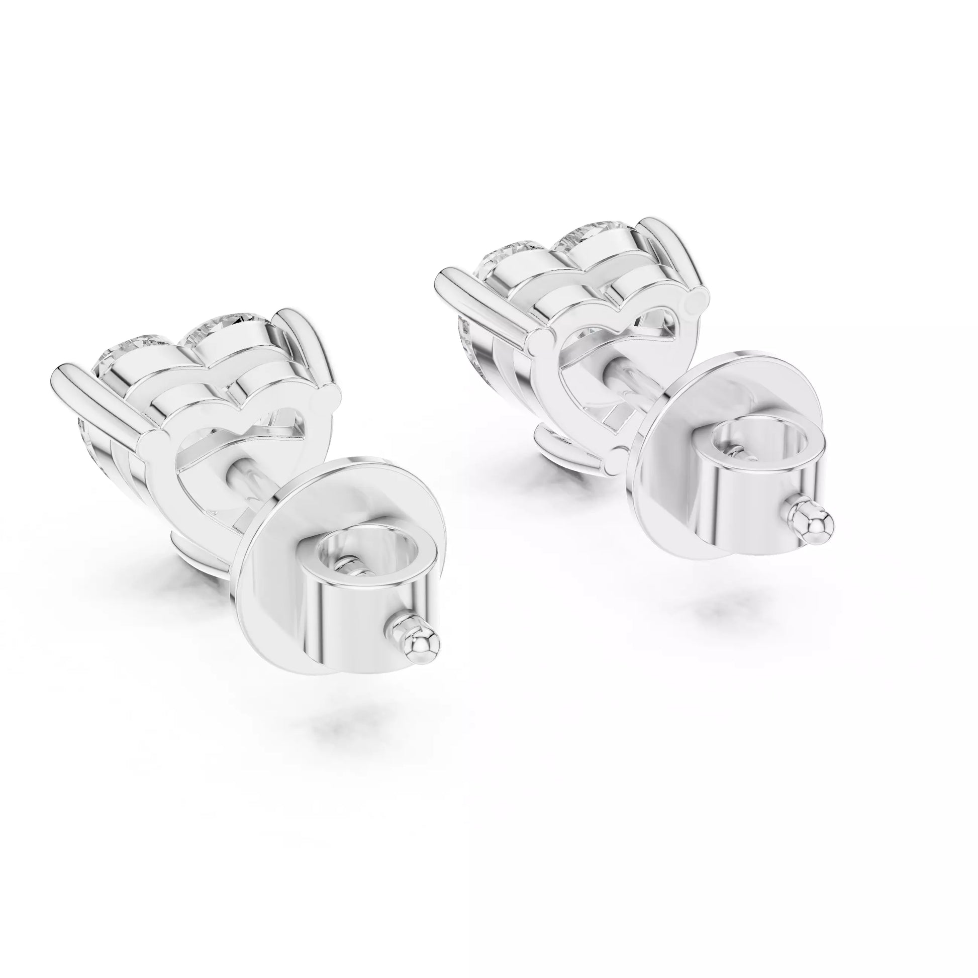 Heart Diamond Stud Earrings