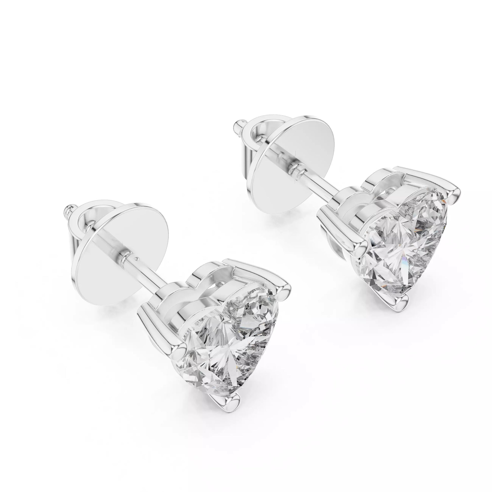 Heart Diamond Stud Earrings
