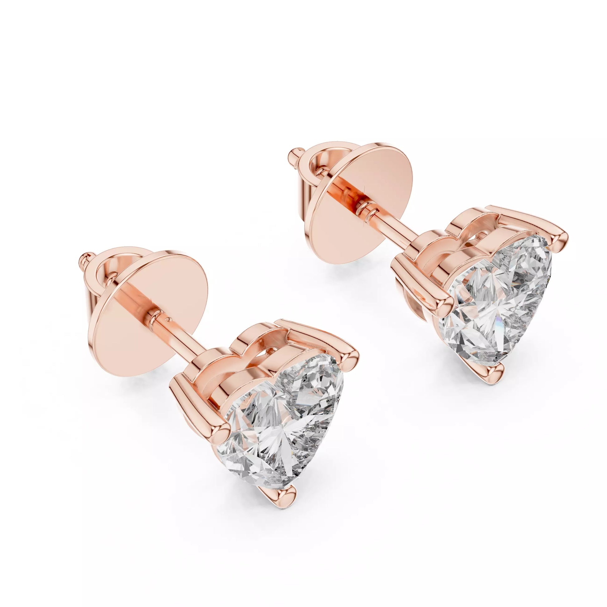 Heart Diamond Stud Earrings