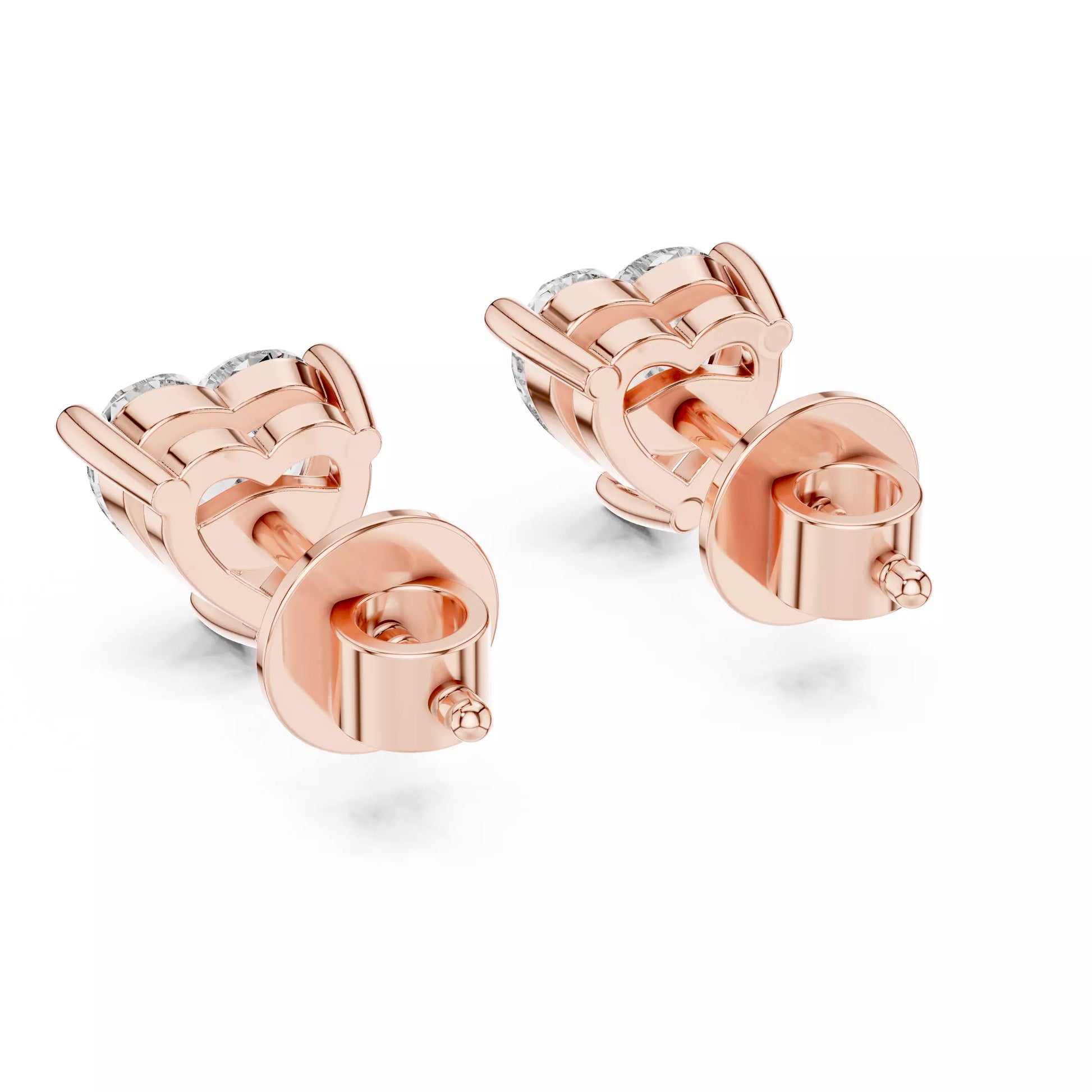 Heart Diamond Stud Earrings