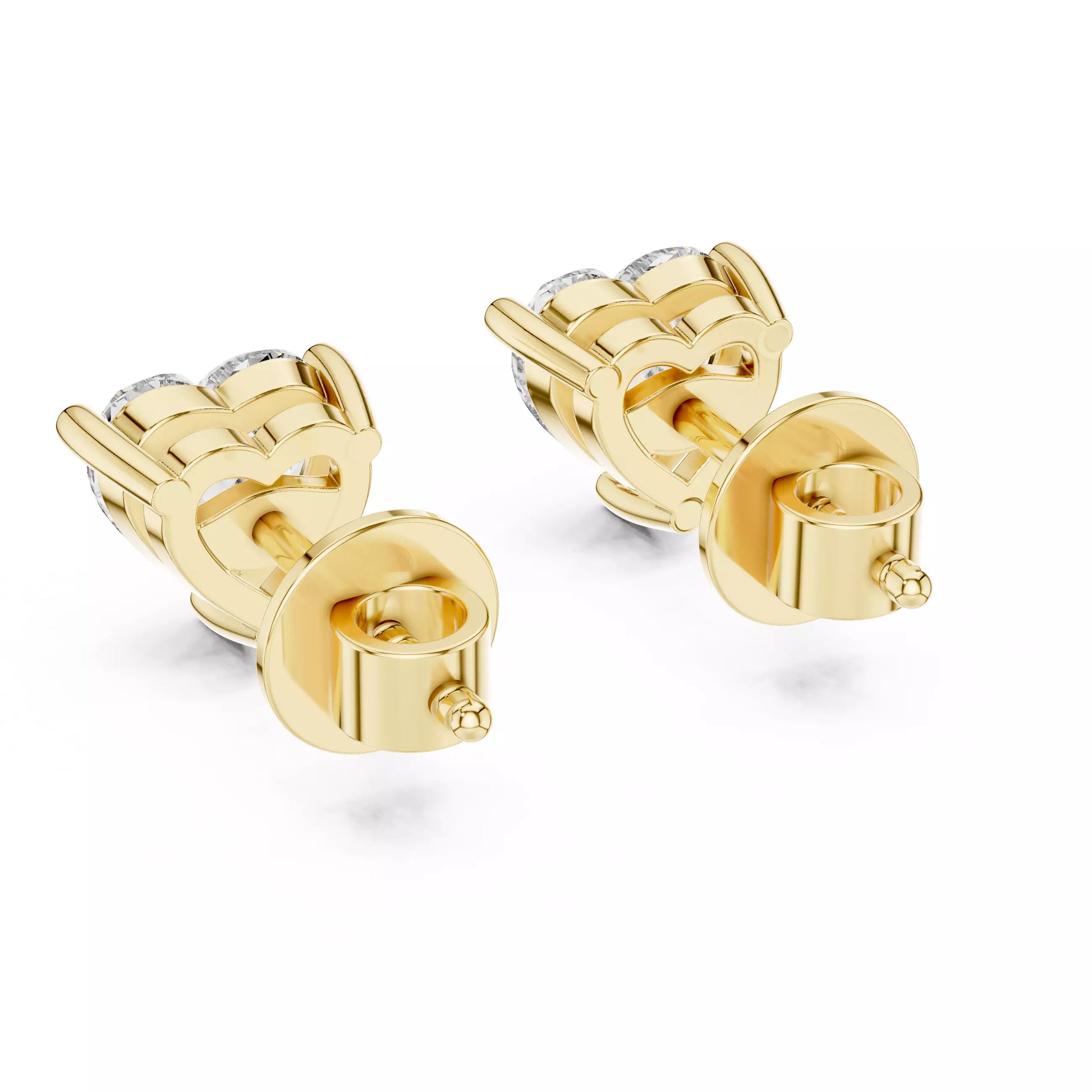 Heart Diamond Stud Earrings