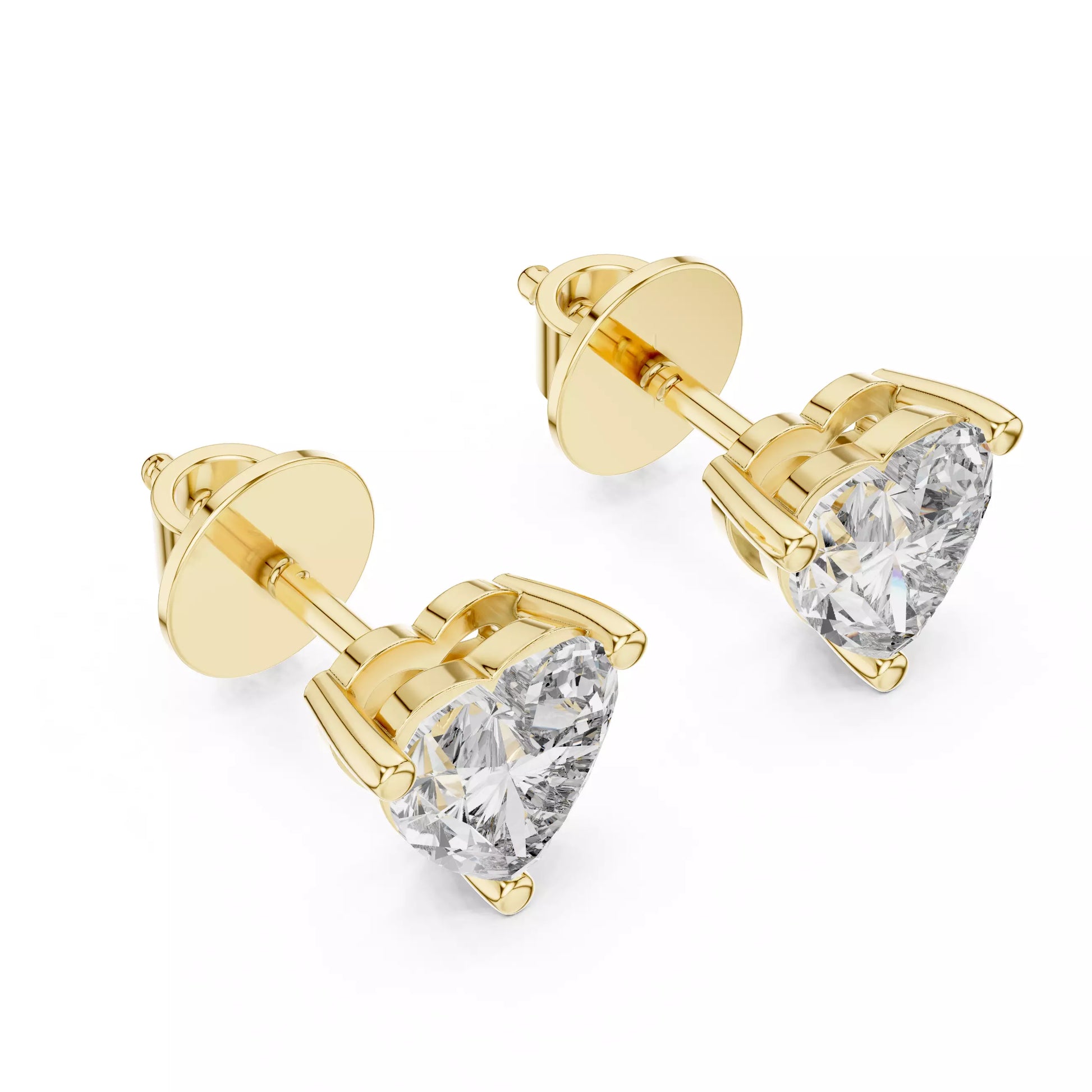 Heart Diamond Stud Earrings