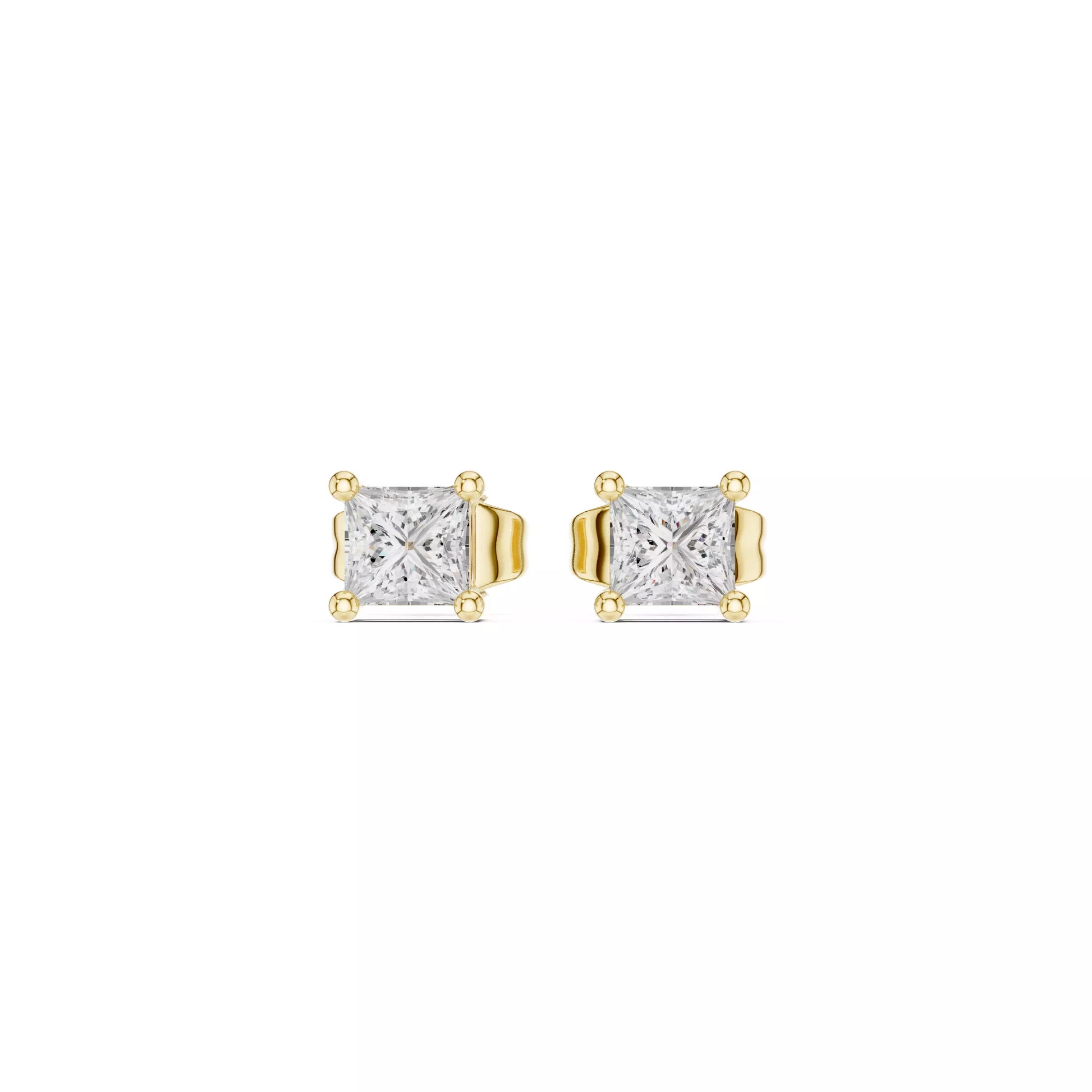 Princess Cut Diamond Stud Earrings