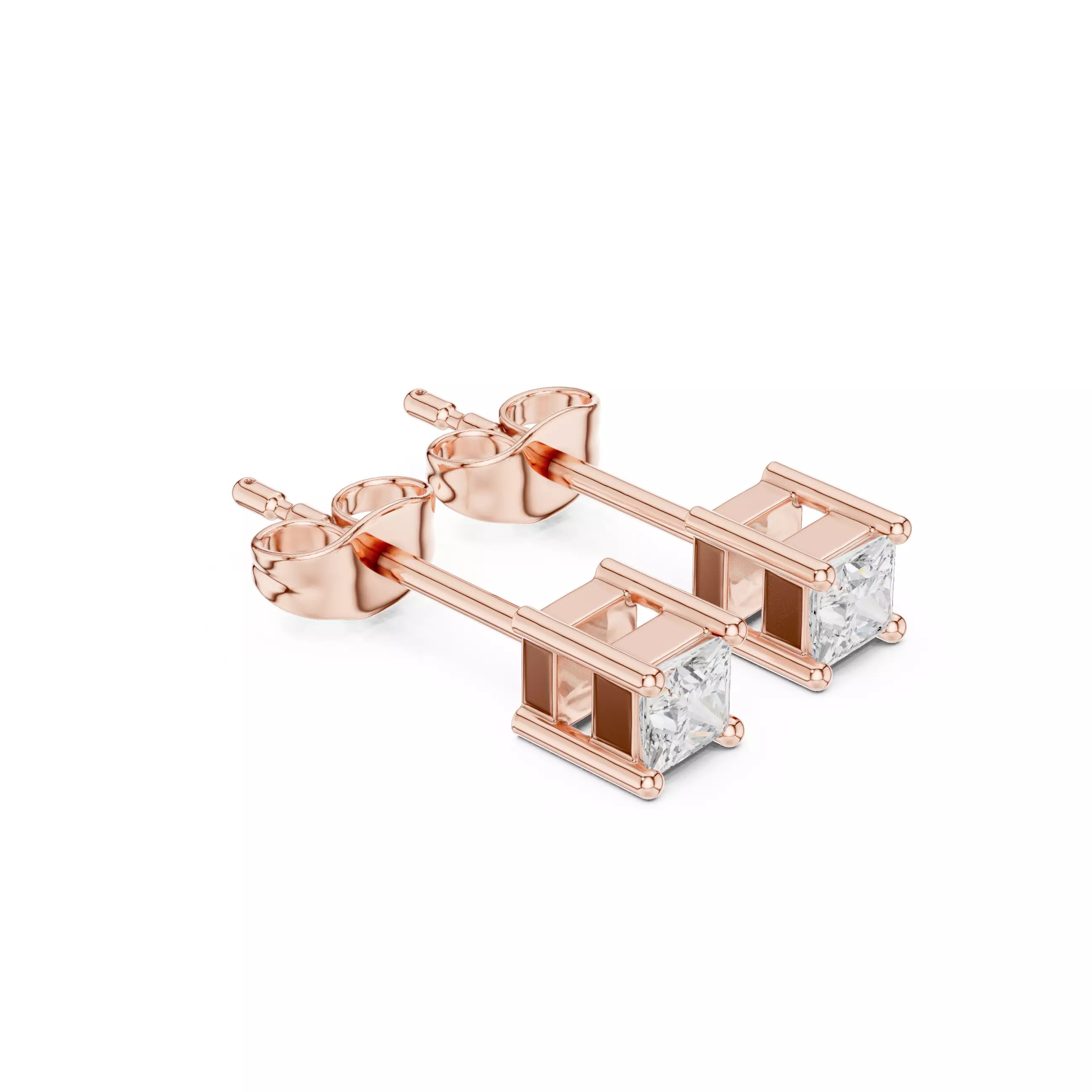 Princess Cut Diamond Stud Earrings
