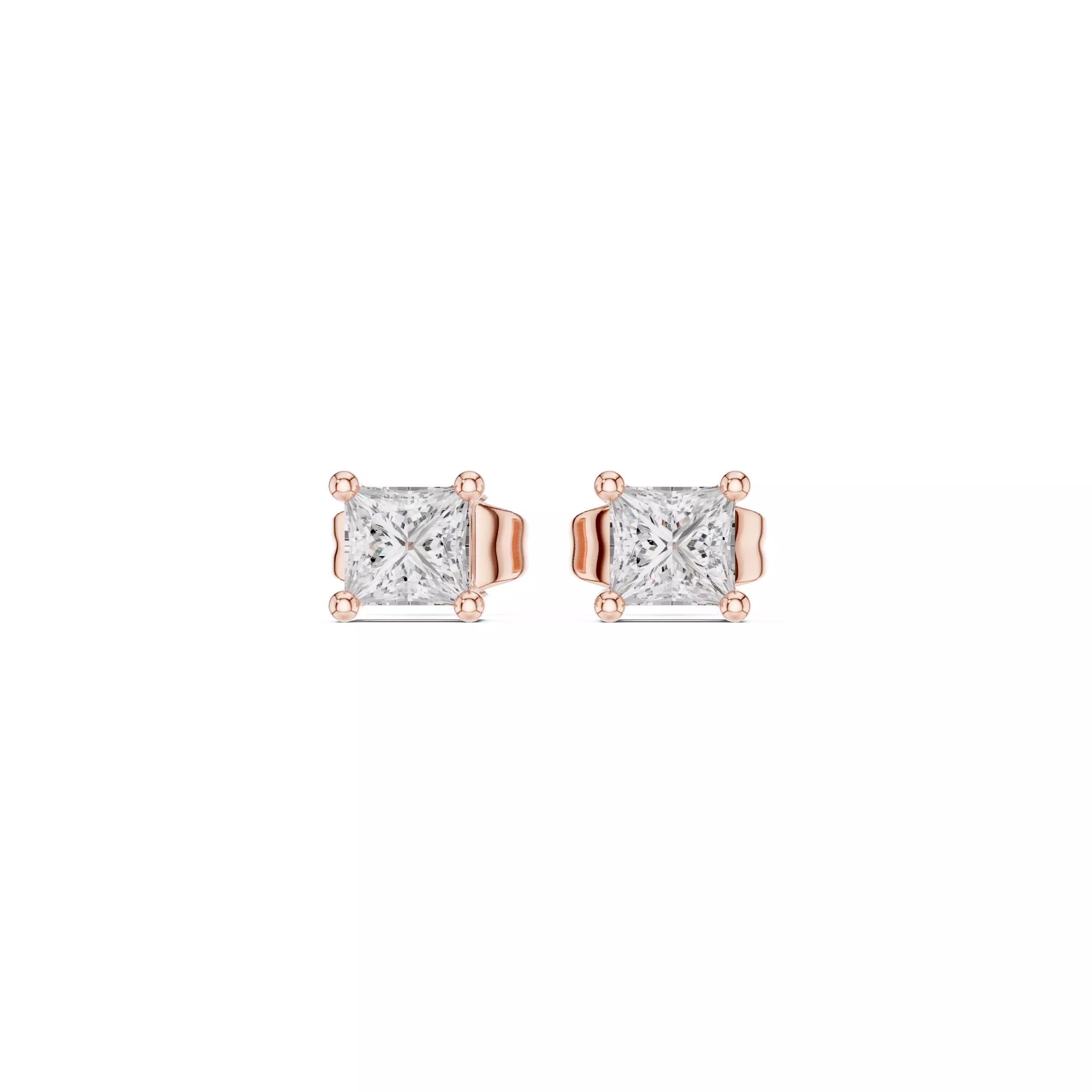 Princess Cut Diamond Stud Earrings