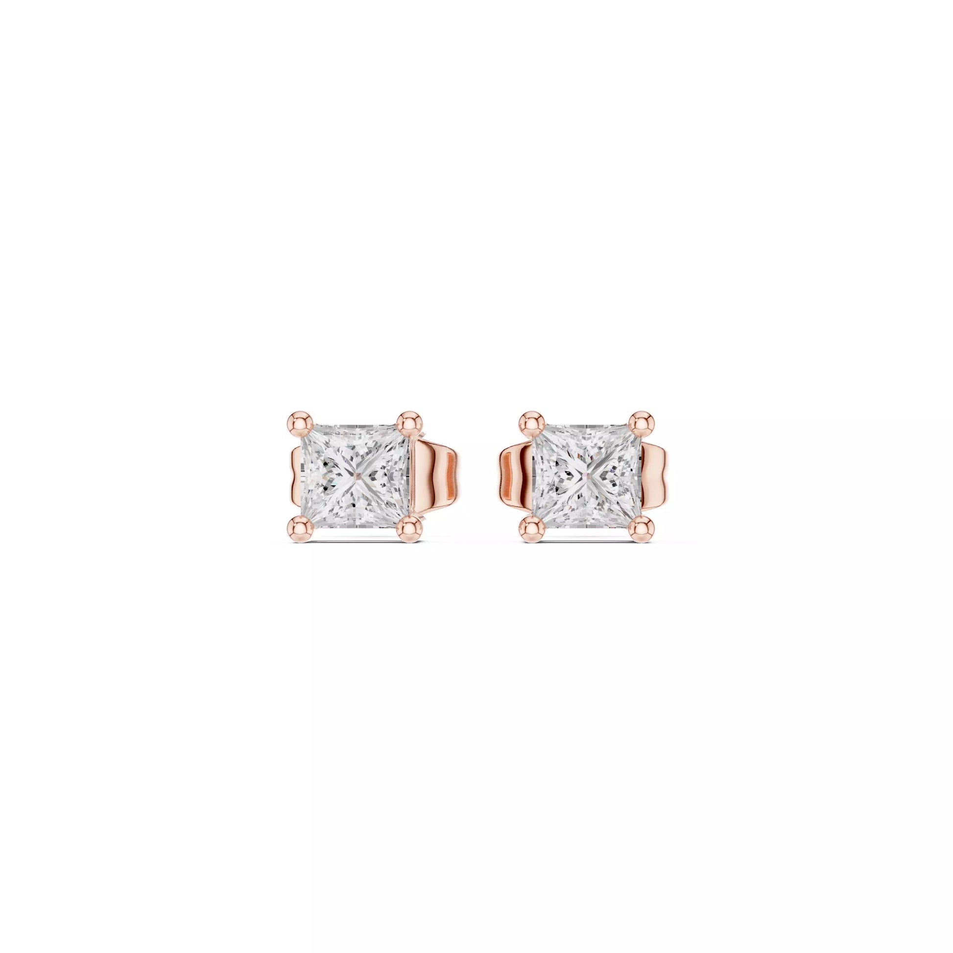 Princess Cut Diamond Stud Earrings