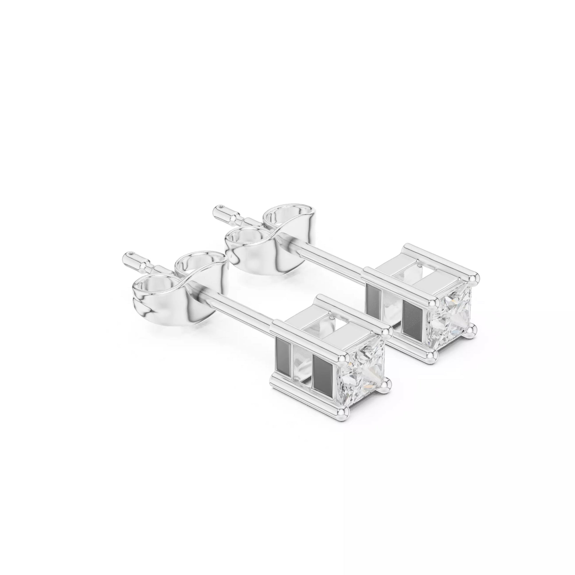 Princess Cut Diamond Stud Earrings